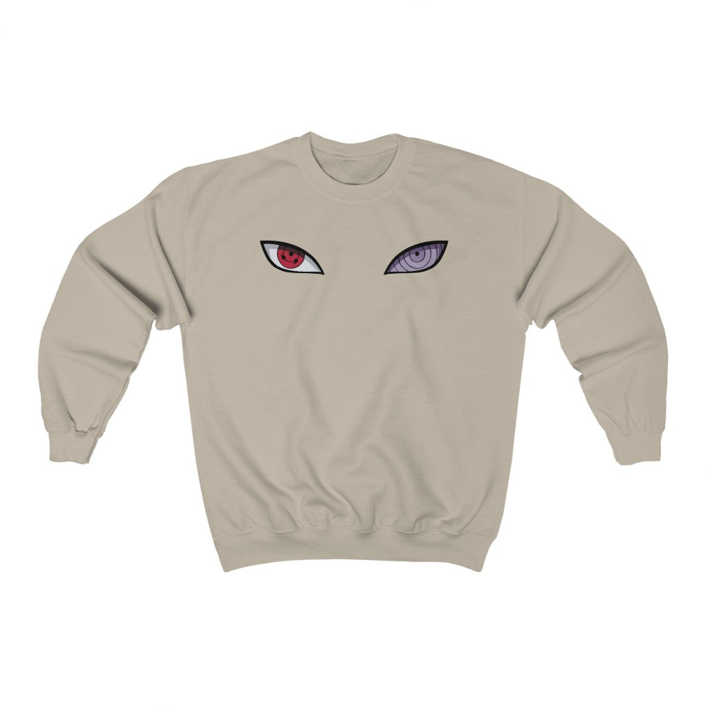 Sasuke Rinnegan and Sharingan Eyes Naruto Anime Crewneck Sweatshirt