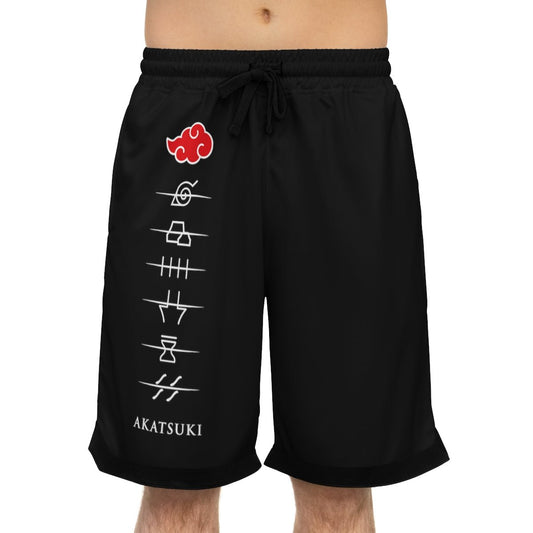 Akatsuki Naruto Anime Athletic Shorts w/Pockets - One Punch Fits