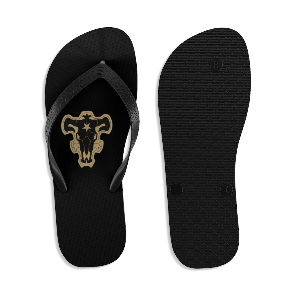 Black Bulls Flip Flops - One Punch Fits