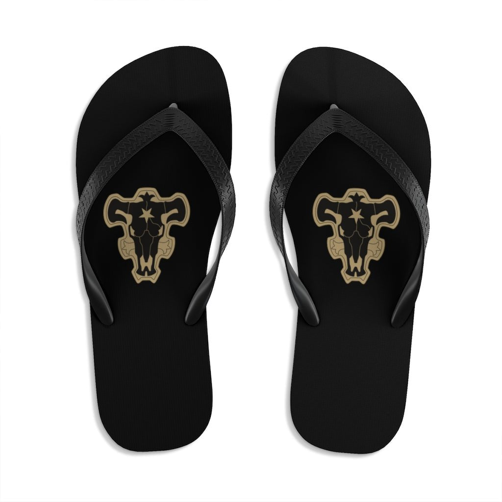 Black Bulls Flip Flops - One Punch Fits