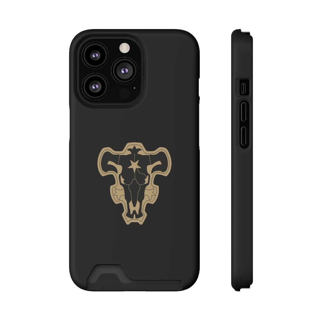 Black Bulls Phone Case With Card Holder - One Punch Fits