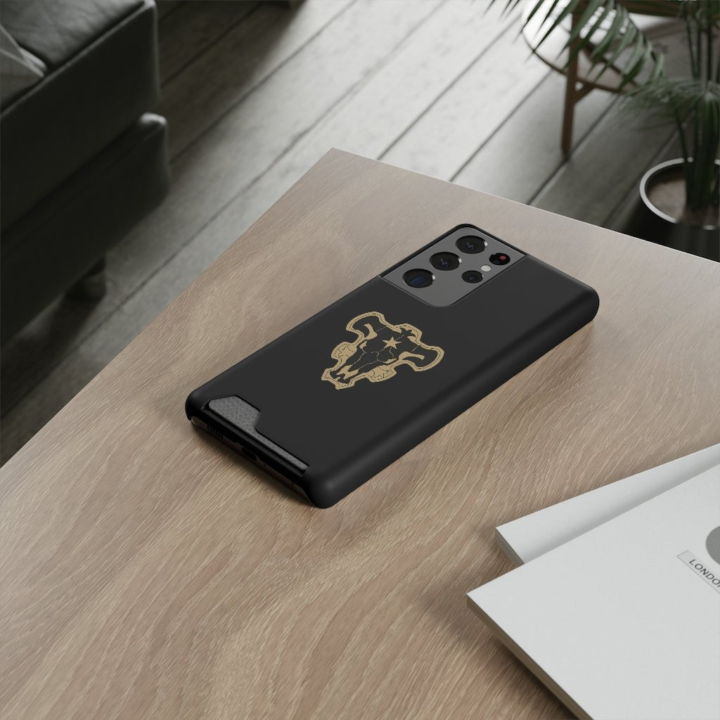Black Bulls Phone Case With Card Holder - One Punch Fits