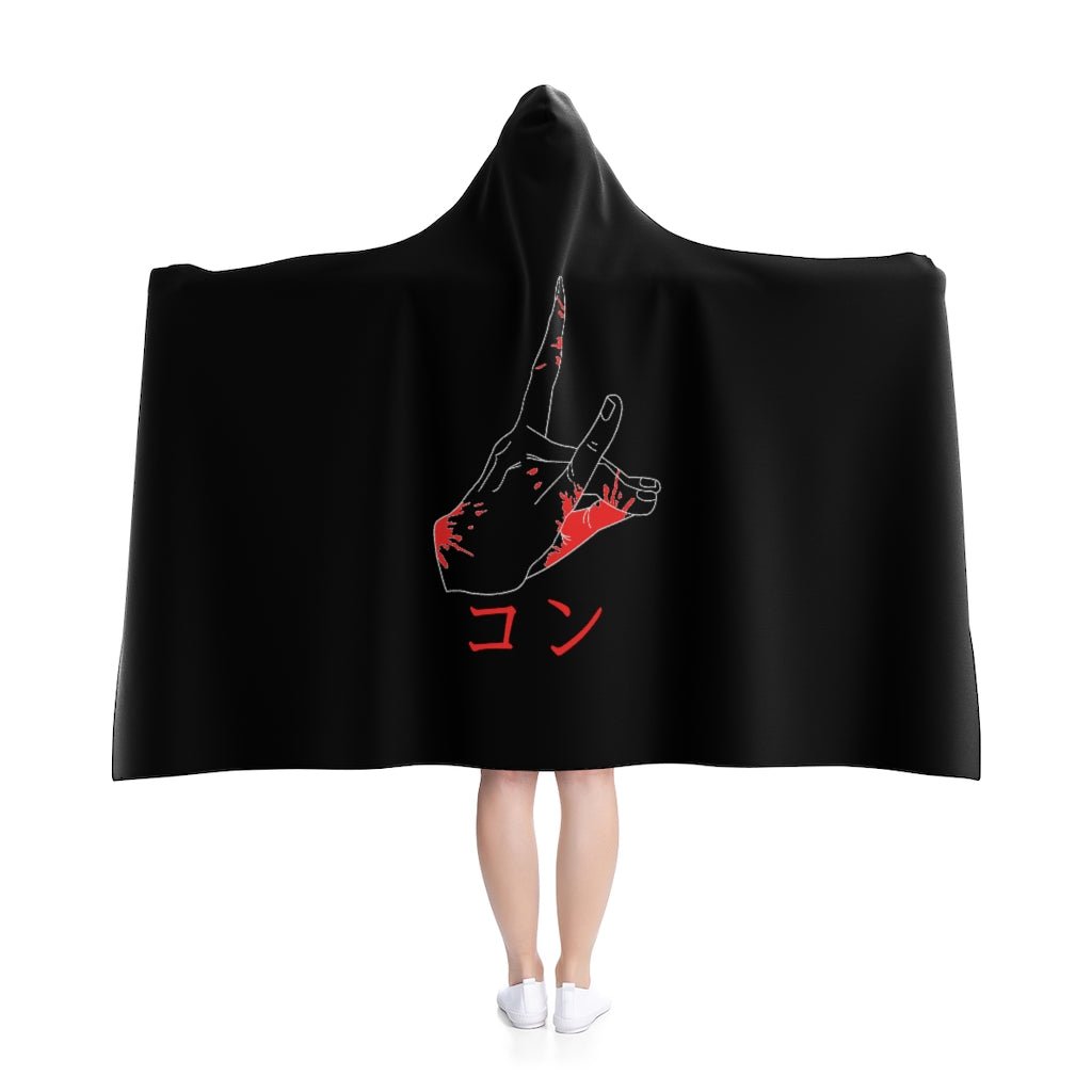 Chainsaw Man Hand Symbol Hooded Blanket - One Punch Fits