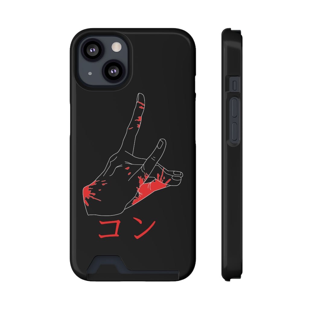 Chainsaw Man Hand Symbol Phone Case With Card Holder - One Punch Fits