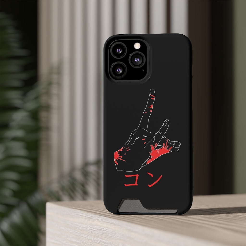 Chainsaw Man Hand Symbol Phone Case With Card Holder - One Punch Fits