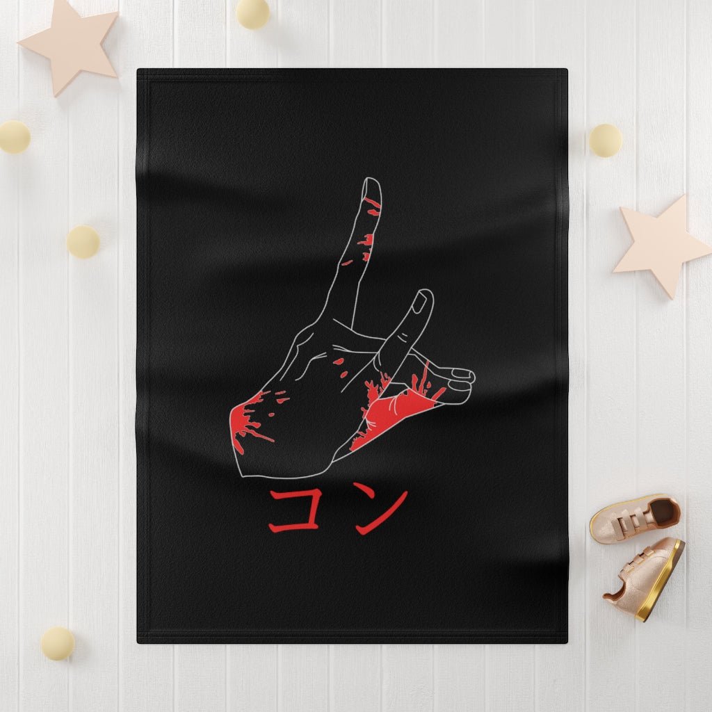 Chainsaw Man Hand Symbol Soft Fleece Baby Blanket - One Punch Fits