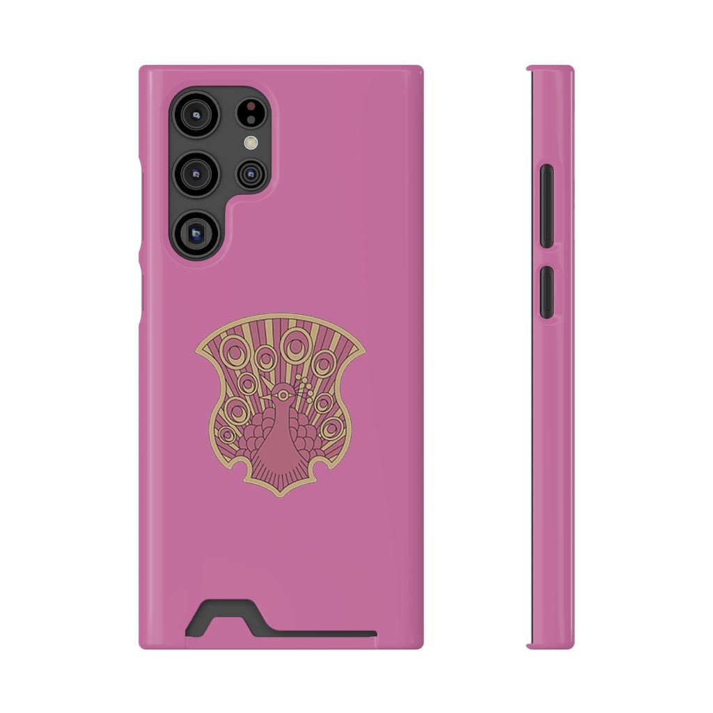 Coral Peacocks Phone Case With Card Holder - One Punch Fits