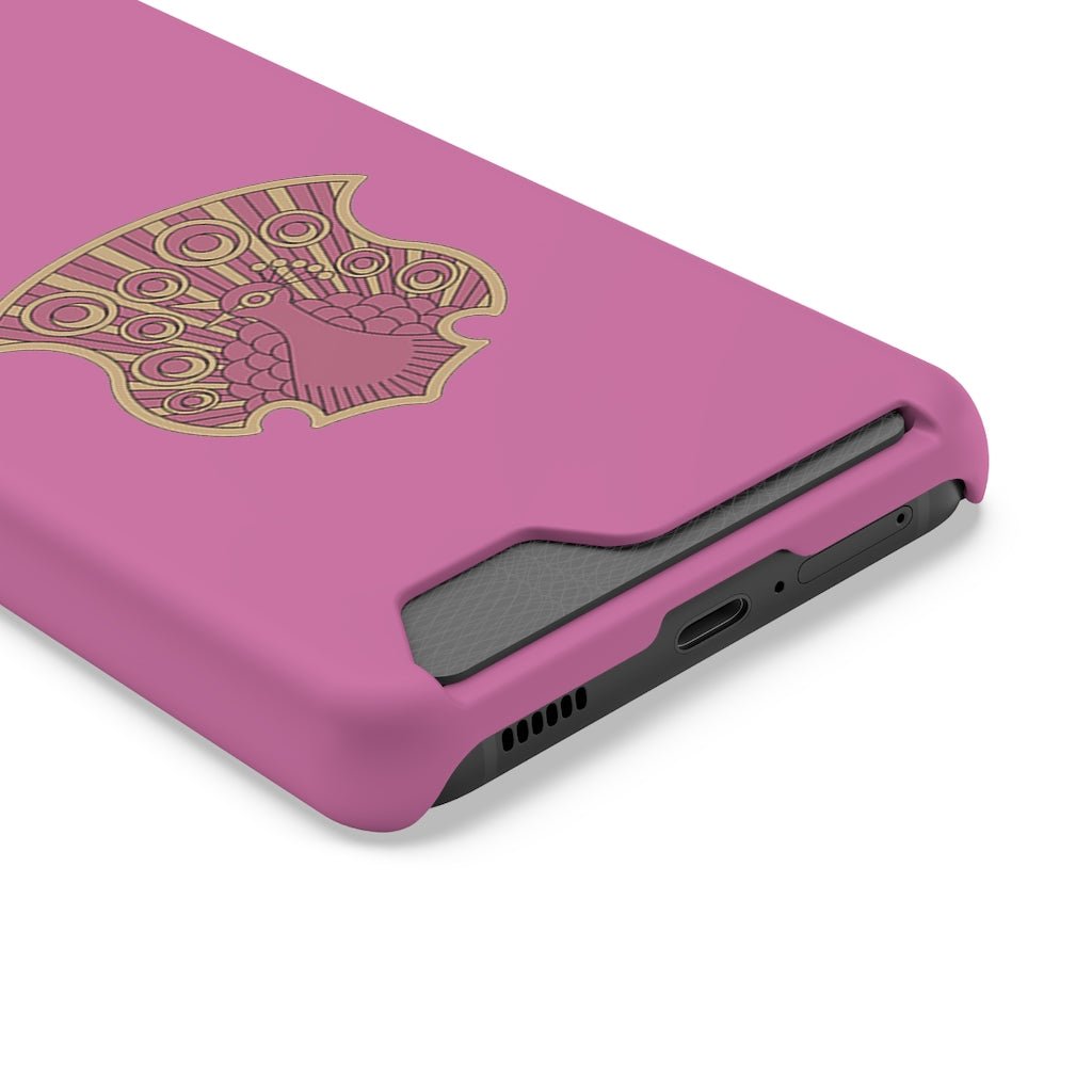 Coral Peacocks Phone Case With Card Holder - One Punch Fits