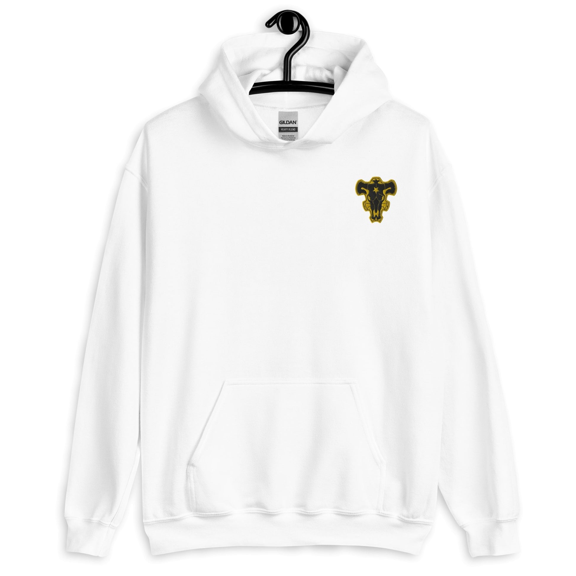 Embroidered Black Bulls Logo Black Clover Anime Hoodie - One Punch Fits