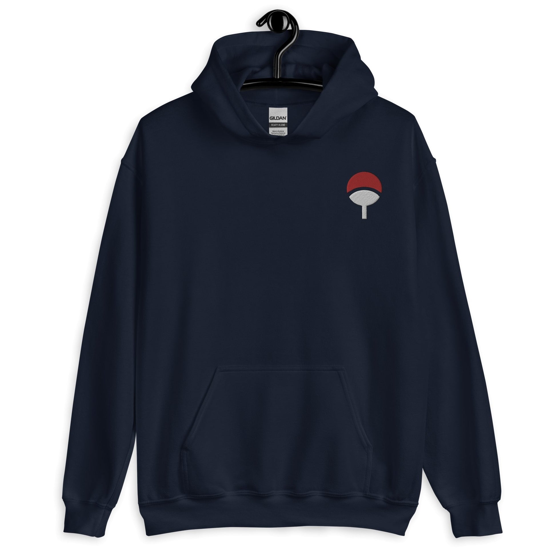 Embroidered Uchiha Clan Crest Naruto Anime Embroidered Hoodie - One Punch Fits