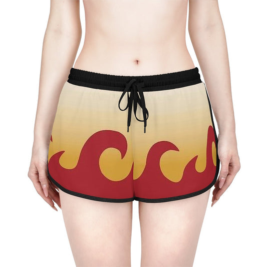 Flame Hashira Demon Slayer Anime Women's Relaxed Shorts - One Punch Fits
