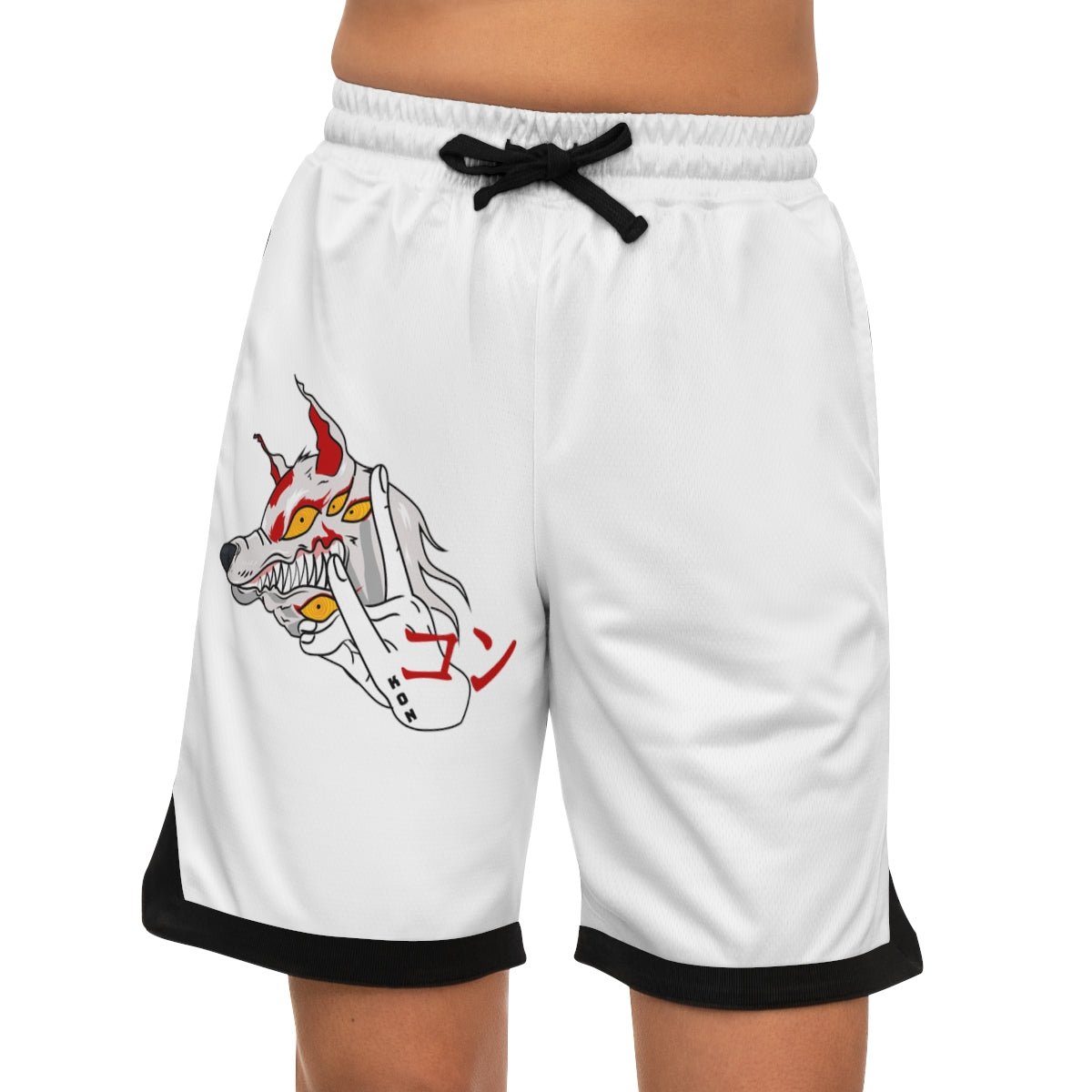 Fox Devil KON Chainsaw Man Anime Athletic Shorts w/Pockets - One Punch Fits