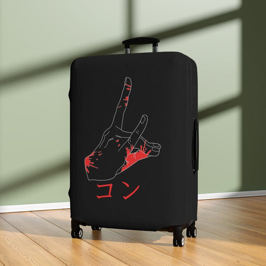 Fox Devil KON Hand Symbol Chainsaw Man Anime Suitcase Luggage Cover - One Punch Fits