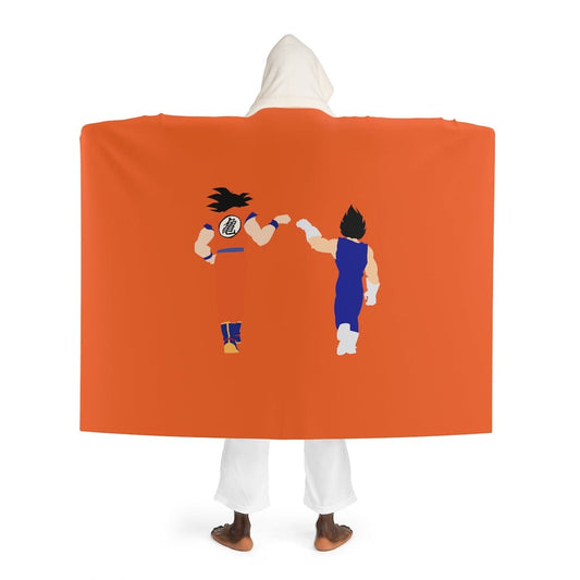 Goku and Vegeta Saiyan Brotherhood Sherpa Fleece Hooded Blanket - One Punch Fits