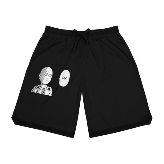 Saitama OK One Punch Man Anime Athletic Shorts w/Pockets - One Punch Fits