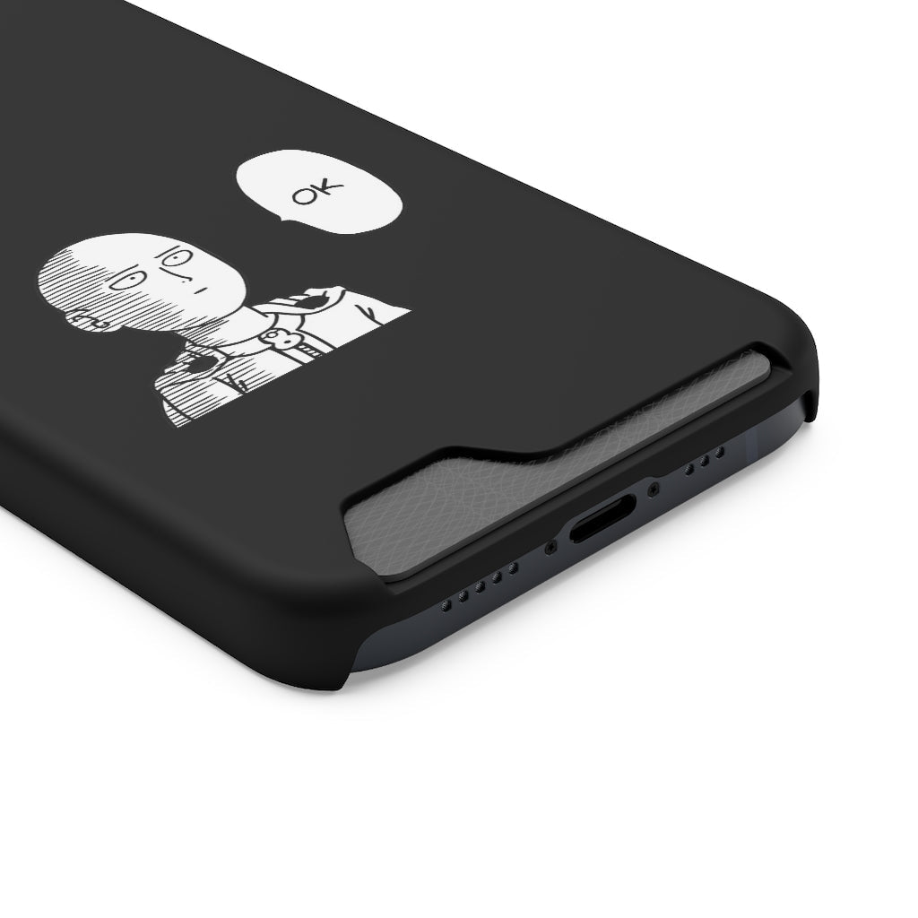 Saitama OK One Punch Man Phone Case With Card Holder - One Punch Fits