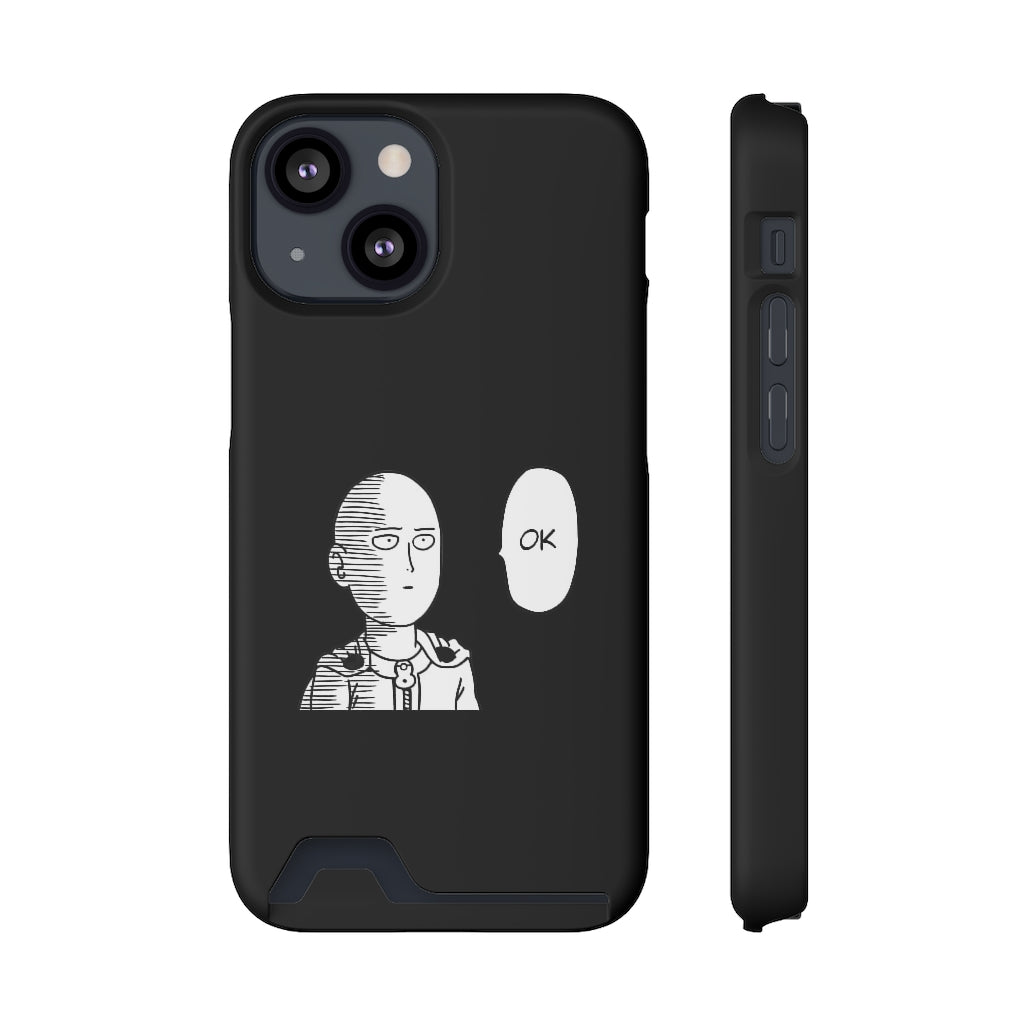 Saitama OK One Punch Man Phone Case With Card Holder - One Punch Fits
