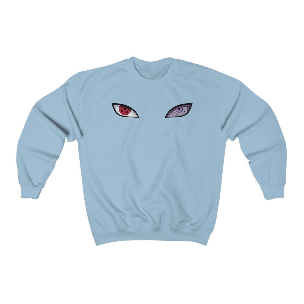 Sasuke Rinnegan and Sharingan Eyes Naruto Anime Crewneck Sweatshirt - One Punch Fits