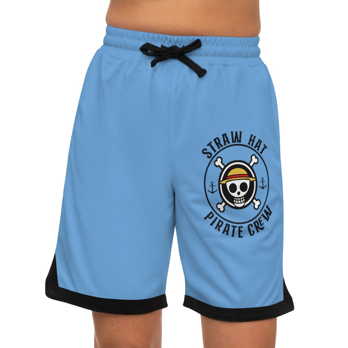 Straw Hats Pirate Crew Logo One Piece Anime Athletic Shorts w/Pockets - One Punch Fits