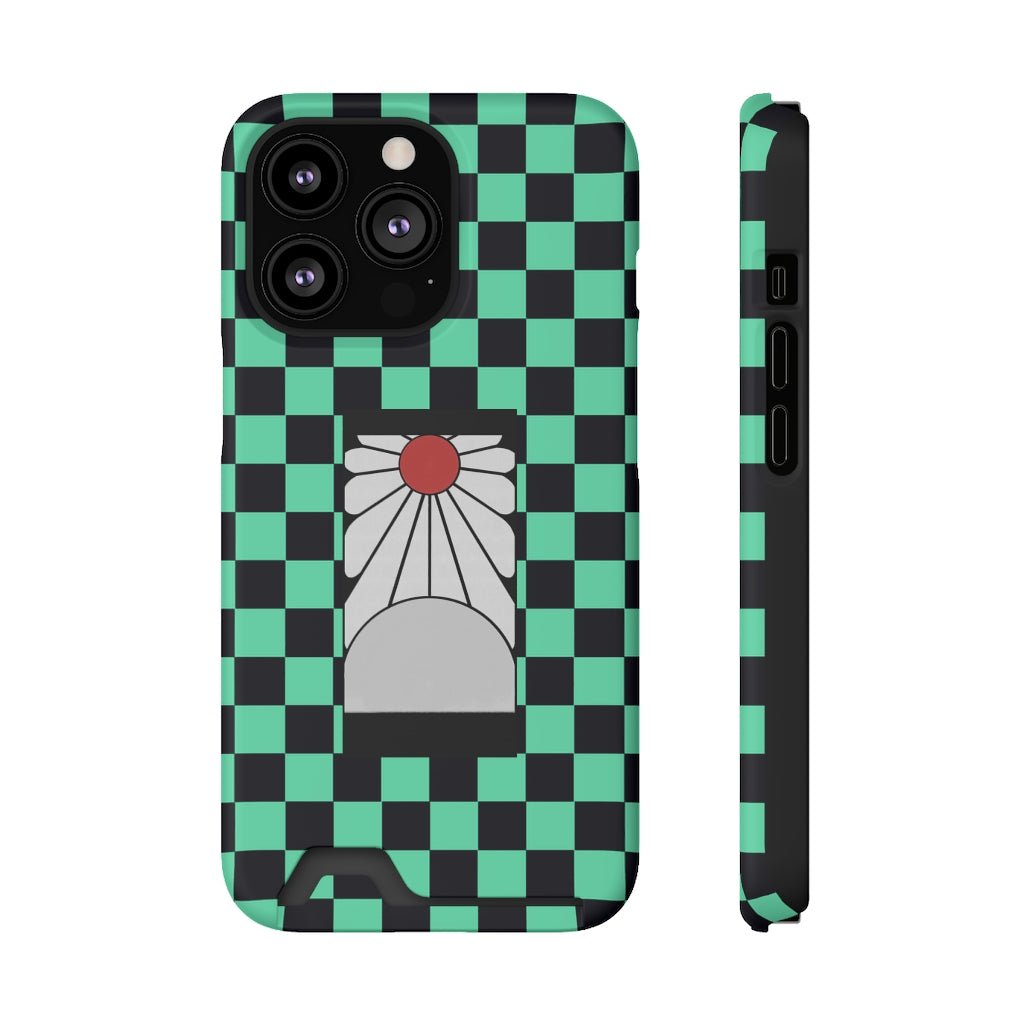 Tanjiro Earrings Phone Case With Card Holder - One Punch Fits