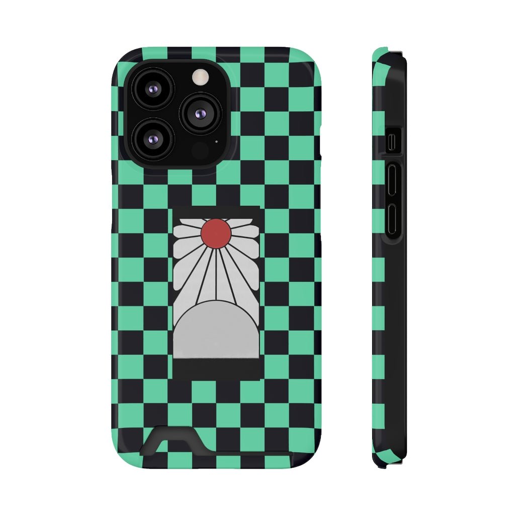 Tanjiro Earrings Phone Case With Card Holder - One Punch Fits